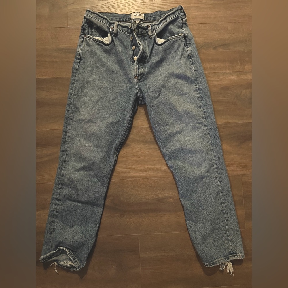 AGOLDE RILEY HIGH RISE STRAIGHT DENIM JEANS